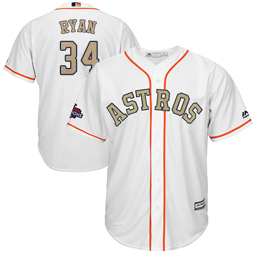 Astros #34 Nolan Ryan White 2018 Gold Program Cool Base Stitched MLB Jersey